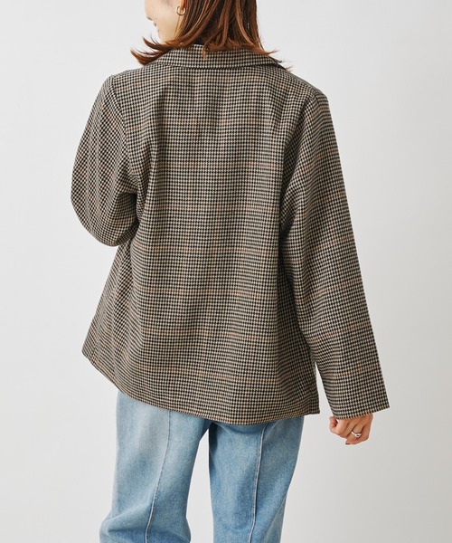 prose verse（プロズヴェール）の「先染めチェックWテーラードジャケット（テーラードジャケット・レディース・ブラウン/グレー・MEDIUM）」の3枚目の写真