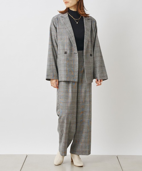 prose verse（プロズヴェール）の「先染めチェックWテーラードジャケット（テーラードジャケット・レディース・ブラウン/グレー・MEDIUM）」の7枚目の写真