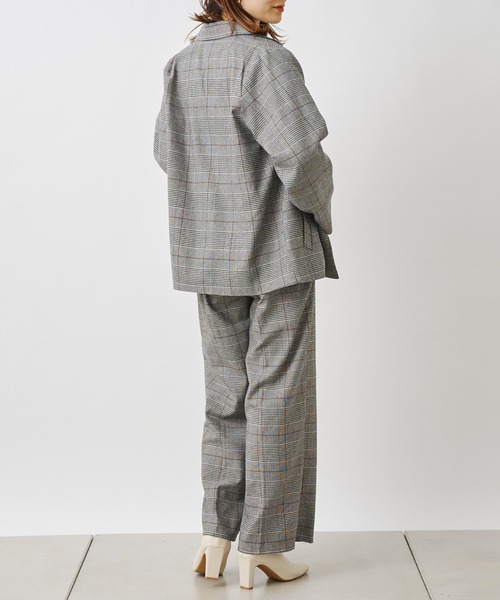 prose verse（プロズヴェール）の「先染めチェックWテーラードジャケット（テーラードジャケット・レディース・ブラウン/グレー・MEDIUM）」の17枚目の写真