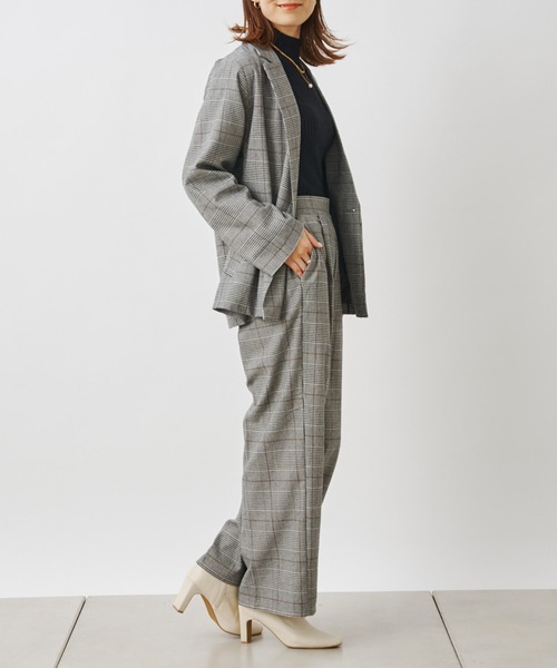 prose verse（プロズヴェール）の「先染めチェックWテーラードジャケット（テーラードジャケット・レディース・ブラウン/グレー・MEDIUM）」の14枚目の写真