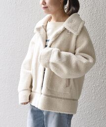 リバーシブルフェイクムートンブルゾン◇