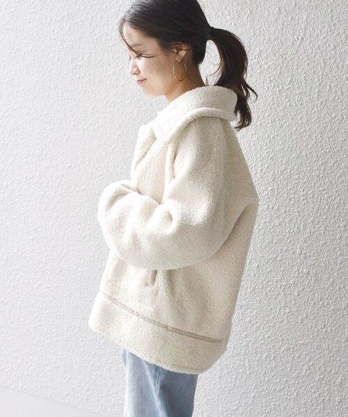 SHIPS（シップス）の「リバーシブルフェイクムートンブルゾン◇（ムートンコート・レディース・ブラウン/オフホワイト・38/36）」の12枚目の写真