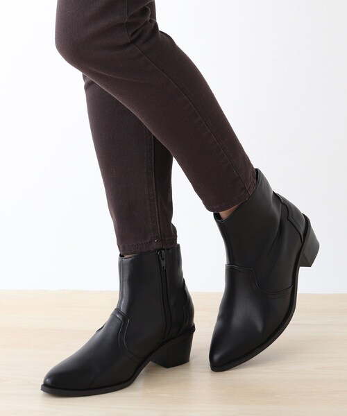 DRESKIP(ドレスキップ)の「◆ショートウェスタンブーツ(ブーツ・レディース・ブラック/ダークブラウン・35/45)」の6枚目の写真
