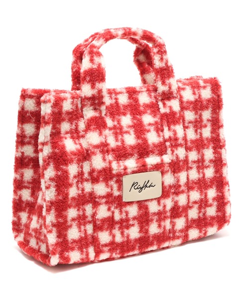 atmos pink（アトモスピンク）の「atmos pink RIEHATA × atmospink ビッグ ボアバッグ【SP】（トートバッグ・レディース・レッド/ブラック・FREE）」の2枚目の写真