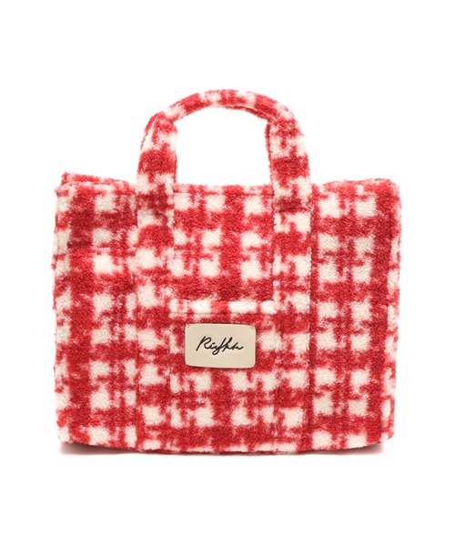 atmos pink（アトモスピンク）の「atmos pink RIEHATA × atmospink ビッグ ボアバッグ【SP】（トートバッグ・レディース・レッド/ブラック・FREE）」の4枚目の写真