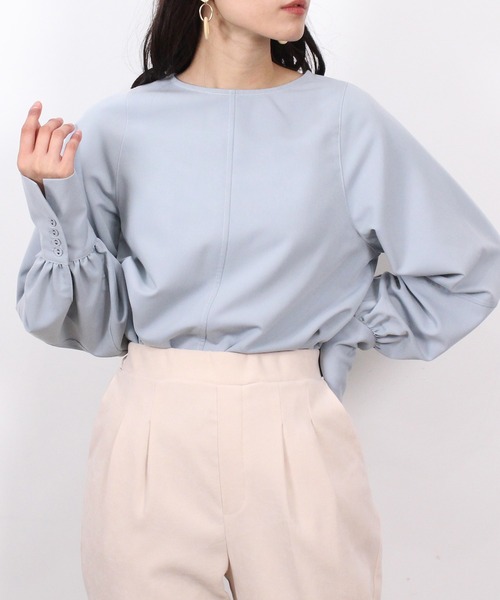 LOUISE ODIER(ルイーズオディール)の「配色ステッチ使いブラウス(シャツ/ブラウス・レディース・ホワイト/ブラック/ブラウン/ブルー・MEDIUM)」の16枚目の写真