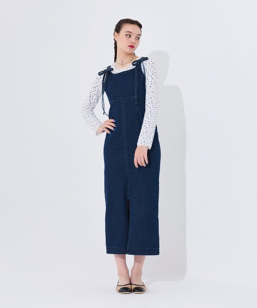 TINA：JOJUN（ティーナジョジュン）の「前後2WAY Iラインキャミワンピース TINA：JOJUN（ワンピース・レディース・ブラック/サックスブルー/ブラック系その他/インディゴブルー・S/M）」の11枚目の写真