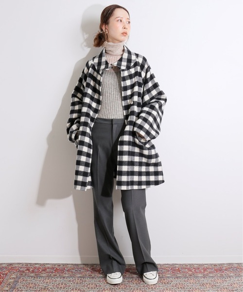✶美品✶ IENA LA BOUCLE チェックダブルフェイスショートコート IENA LA BOUCLE（イエナラブークル）の「IENA LA BOUCLE