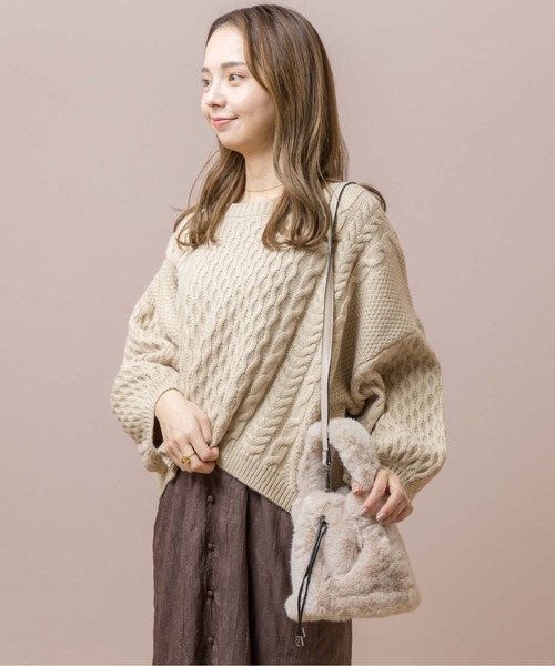 flower(フラワー)の「ドワーフバッグ(ハンドバッグ・レディース・アイボリー/ベージュ・FREE)」の1枚目の写真