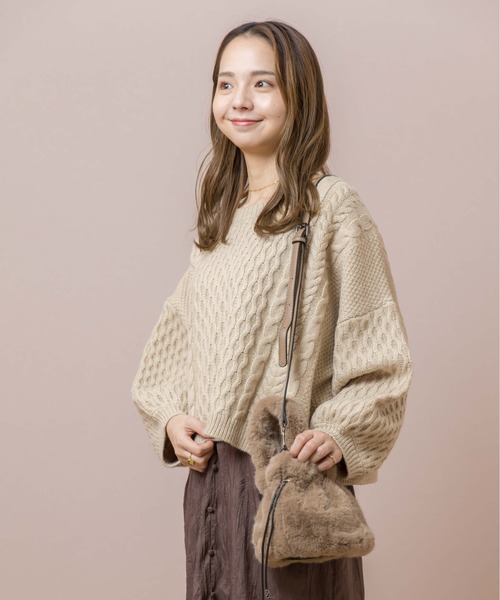 flower(フラワー)の「ドワーフバッグ(ハンドバッグ・レディース・アイボリー/ベージュ・FREE)」の3枚目の写真