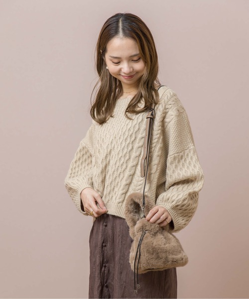 flower(フラワー)の「ドワーフバッグ(ハンドバッグ・レディース・アイボリー/ベージュ・FREE)」の4枚目の写真