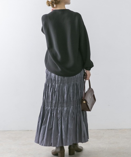 URBAN RESEARCH ROSSO WOMEN(アーバンリサーチ ロッソ)の「シャーリングティアードスカート(スカート・レディース・パープル系その他/ブラウン系その他・FREE)」の3枚目の写真