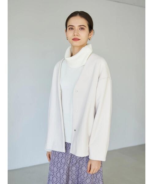 YECCA VECCA（イェッカヴェッカ）の「・フリースボンディングコーディガン＊（その他アウター・レディース・チャコールグレー/オフホワイト/カーキ・FREE）」の7枚目の写真