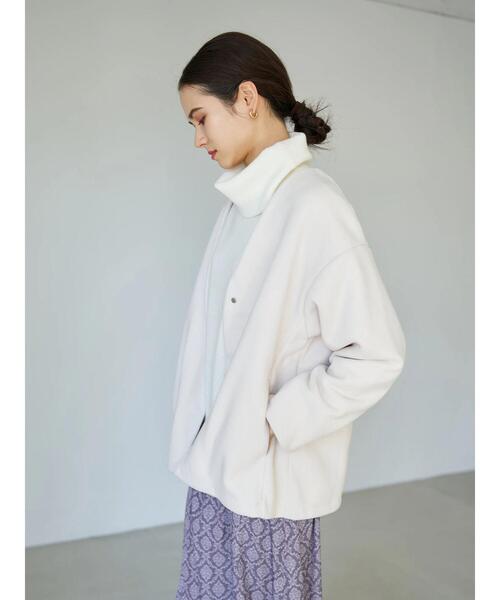 YECCA VECCA（イェッカヴェッカ）の「・フリースボンディングコーディガン＊（その他アウター・レディース・チャコールグレー/オフホワイト/カーキ・FREE）」の8枚目の写真