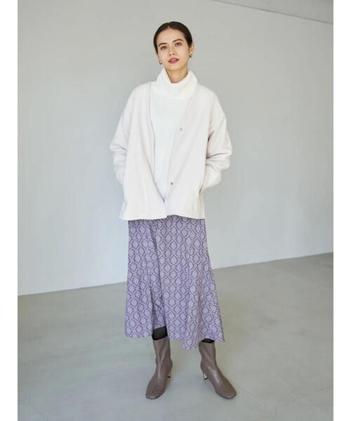 YECCA VECCA（イェッカヴェッカ）の「・フリースボンディングコーディガン＊（その他アウター・レディース・チャコールグレー/オフホワイト/カーキ・FREE）」の12枚目の写真