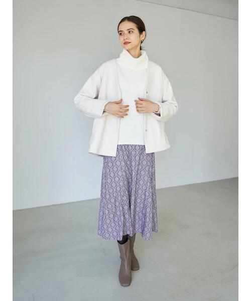 YECCA VECCA（イェッカヴェッカ）の「・フリースボンディングコーディガン＊（その他アウター・レディース・チャコールグレー/オフホワイト/カーキ・FREE）」の13枚目の写真