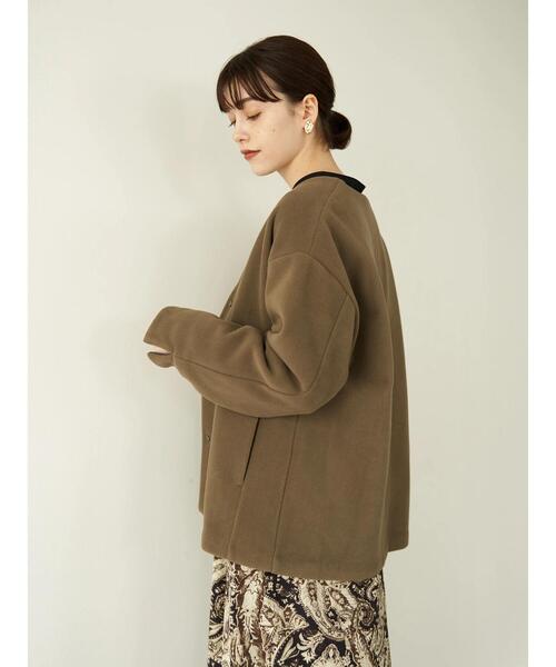 YECCA VECCA（イェッカヴェッカ）の「・フリースボンディングコーディガン＊（その他アウター・レディース・チャコールグレー/オフホワイト/カーキ・FREE）」の20枚目の写真