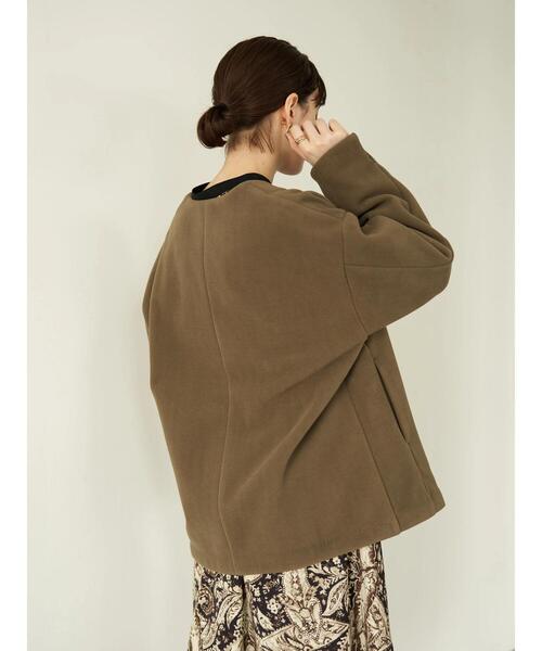 YECCA VECCA（イェッカヴェッカ）の「・フリースボンディングコーディガン＊（その他アウター・レディース・チャコールグレー/オフホワイト/カーキ・FREE）」の22枚目の写真