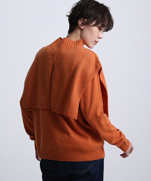 INDIVI(インディヴィ)の「◆【2点セット/日本製/洗える】ショートベストレイヤードニット(アンサンブル・レディース・オフホワイト/オレンジ/ベージュ系その他2・38)」の10枚目の写真