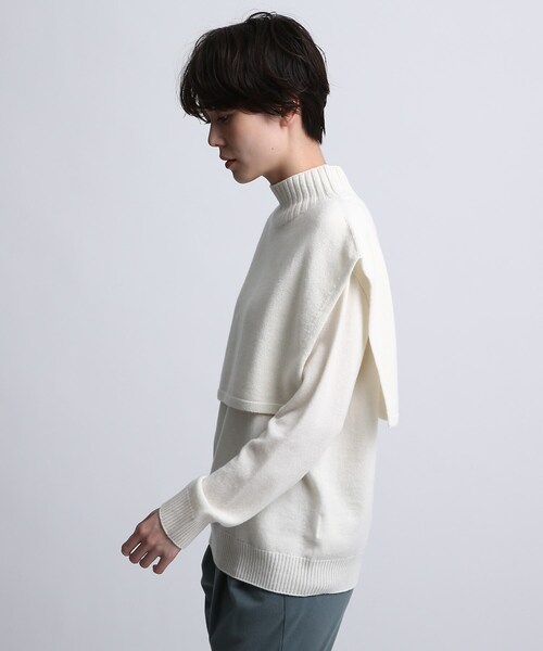 INDIVI(インディヴィ)の「◆【2点セット/日本製/洗える】ショートベストレイヤードニット(アンサンブル・レディース・オフホワイト/オレンジ/ベージュ系その他2・38)」の13枚目の写真