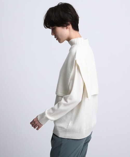 INDIVI(インディヴィ)の「◆【2点セット/日本製/洗える】ショートベストレイヤードニット(アンサンブル・レディース・オフホワイト/オレンジ/ベージュ系その他2・38)」の21枚目の写真