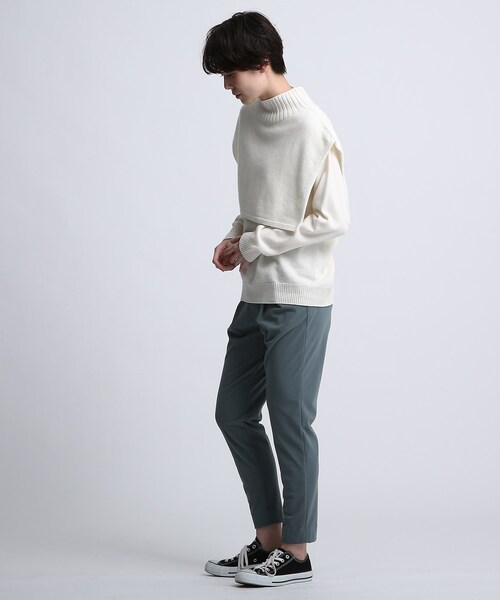INDIVI(インディヴィ)の「◆【2点セット/日本製/洗える】ショートベストレイヤードニット(アンサンブル・レディース・オフホワイト/オレンジ/ベージュ系その他2・38)」の7枚目の写真