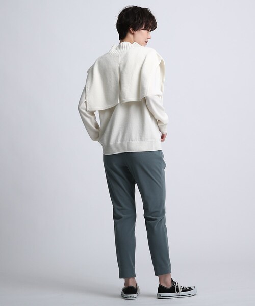 INDIVI(インディヴィ)の「◆【2点セット/日本製/洗える】ショートベストレイヤードニット(アンサンブル・レディース・オフホワイト/オレンジ/ベージュ系その他2・38)」の8枚目の写真