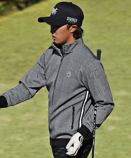 DIVINER GOLF】グレンチェック/チドリ スタンドジャケット ゴルフ