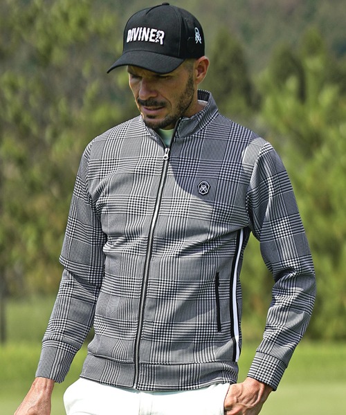 DIVINER GOLF】グレンチェック/チドリ スタンドジャケット ゴルフ