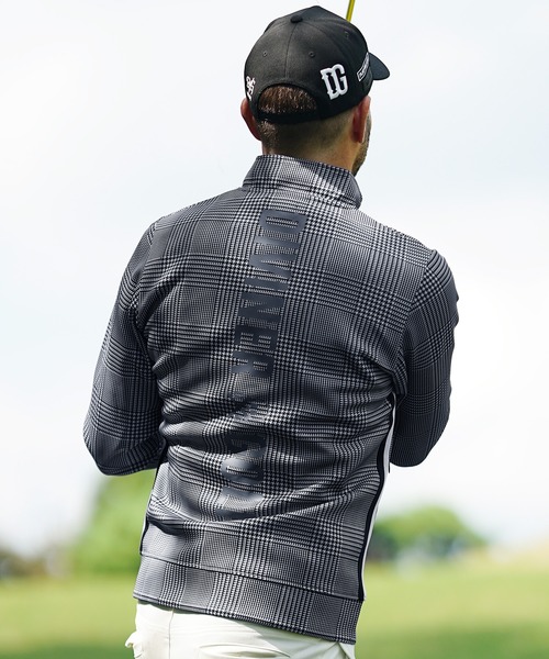 未使用タグ付き　ブリヂストン ゴルフウェア　キルティングジャケット　size、L DIVINER GOLF】グレンチェック/チドリ スタンドジャケット ゴルフ