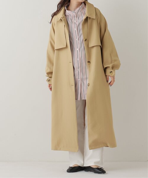 RAY CASSIN（レイカズン）の「2WAYカラーボリュームスリーブコート（トレンチコート・レディース・ベージュ/カーキ/モカ/グレイッシュベージュ・FREE）」の22枚目の写真