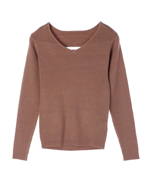 DURAS(デュラス)の「2WAYカッティングニットトップス(ニット/セーター・レディース・ベージュ/ワインレッド/ホワイト/ブラック・FREE)」の19枚目の写真