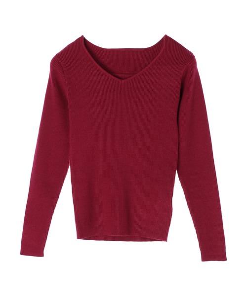 DURAS(デュラス)の「2WAYカッティングニットトップス(ニット/セーター・レディース・ベージュ/ワインレッド/ホワイト/ブラック・FREE)」の20枚目の写真