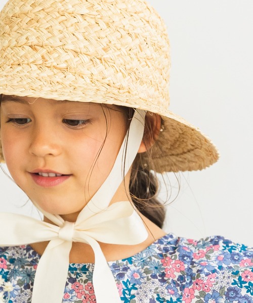 pairmanon(ペアマノン)の「【ママとおそろい】コットンリボン付きラフィハット(ハット・キッズ・ベージュ・FREE)」の6枚目の写真