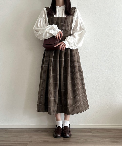 チェック ワンピース checkered×knit docking one piece – BUNNY APARTMENT