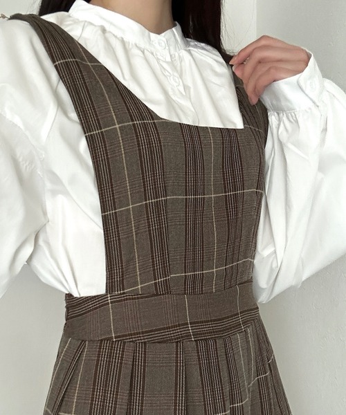 Cham.（チャム）の「チェックワンピース（ワンピース・レディース・ブラウン・F）」の11枚目の写真