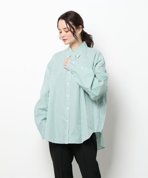 THE SHINZONE(ザ シンゾーン)の「STRIPE DADDY SHIRTS(シャツ/ブラウス・レディース・グリーン/レッド/ブラック・REGULAR)」の2枚目の写真