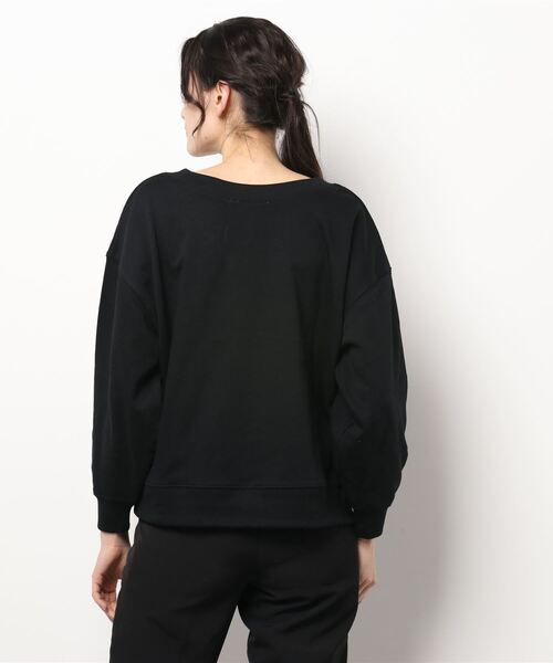 ehka sopo（エヘカソポ）の「Vネック裏毛トレーナー（スウェット・レディース・ホワイト/ブラック/グレー/グリーン・ﾌﾘ-）」の6枚目の写真