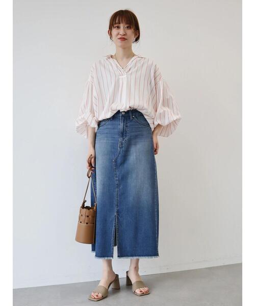 AMERICAN HOLIC（アメリカンホリック）の「デニムＡラインスカート（デニムスカート・レディース・グレー/ライトインディゴブルー・S/M/L）」の18枚目の写真