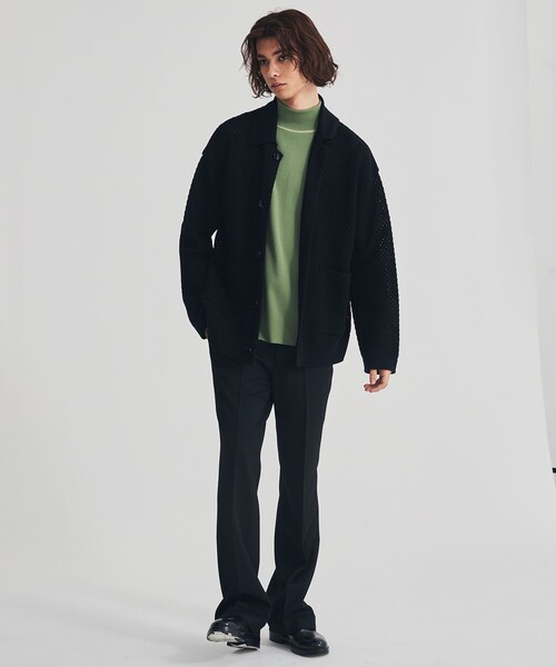 LiNoH 【リノー】 ニット LiNoH（リノー）の「MESH KNIT SHIRT JACKET（カーディガン