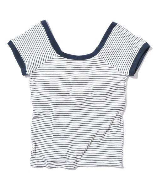 MILLER（ミラー）の「R.P.miller/ミラー FRENCH SLEEVE TEE ボーダーＴシャツ カップ付きトップス  インナーT（Tシャツ/カットソー・レディース・オレンジ/グレー/ホワイト/グリーン/ホワイト×ネイビー/ブラウン・FREE）」の18枚目の写真