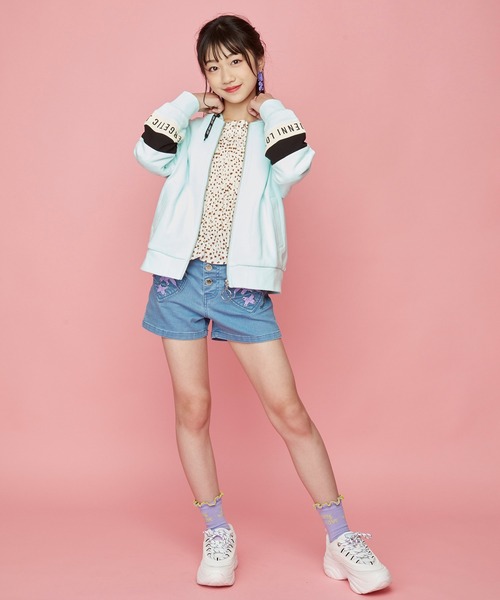 JENNI love（ジェニィラブ）の「裏ボアリブ配色ZIPパーカー