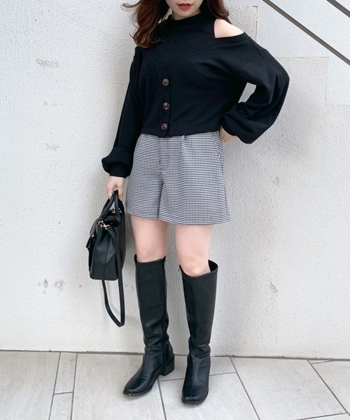 OLIVE des OLIVE（オリーブデオリーブ）の「ハイウエストショートパンツ（その他パンツ・レディース・オフホワイト/グレー/ブラック・FREE）」の4枚目の写真