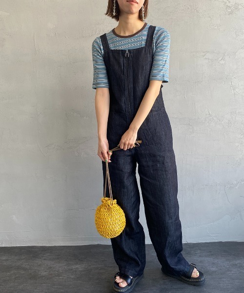 MILLER（ミラー）の「【LaLa Begin 8・9月号掲載】[MILLER/ミラー] 別注 配色5分袖 クルーネックボーダーTシャツ（Tシャツ/カットソー・レディース・ライトブルー/ブラウン/ライム/オレンジ/ブルー/グリーン・F）」の11枚目の写真