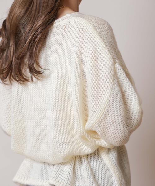 flower（フラワー）の「エアリーニットカーディガン（カーディガン/ボレロ・レディース・パープル/アイボリー・FREE）」の17枚目の写真