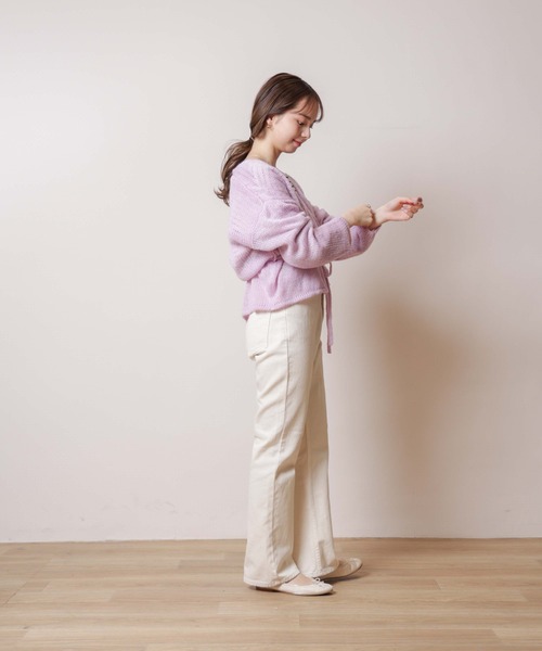 flower（フラワー）の「エアリーニットカーディガン（カーディガン/ボレロ・レディース・パープル/アイボリー・FREE）」の20枚目の写真