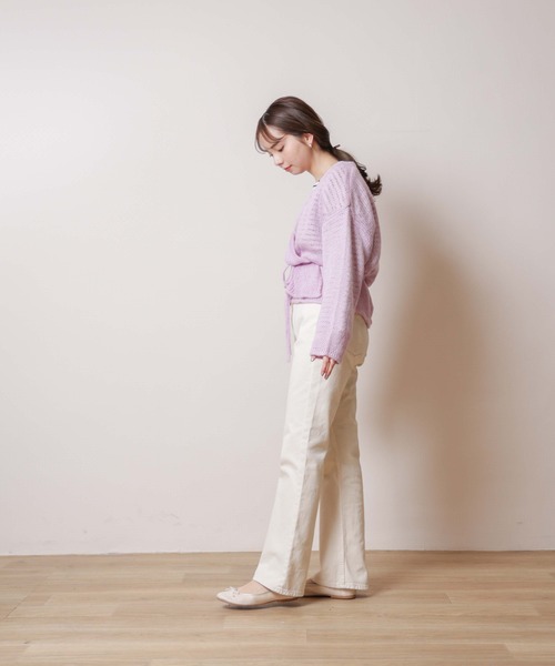 flower（フラワー）の「エアリーニットカーディガン（カーディガン/ボレロ・レディース・パープル/アイボリー・FREE）」の13枚目の写真