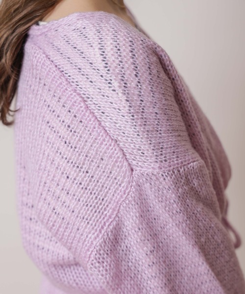 flower（フラワー）の「エアリーニットカーディガン（カーディガン/ボレロ・レディース・パープル/アイボリー・FREE）」の16枚目の写真