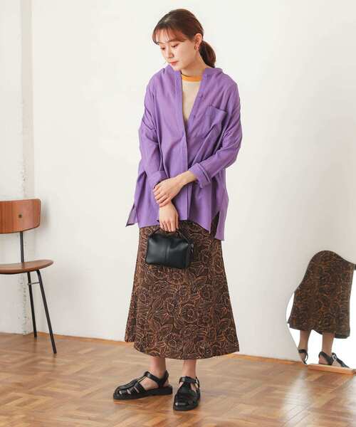 SENSE OF PLACE by URBAN RESEARCH(センスオブプレイスバイアーバンリサーチ)の「リンガーボーダーTシャツ(5分袖)(Tシャツ/カットソー・レディース・ブラック系その他/グリーン系その他/ブルー系その他/パープル系その他/イエロー系その他/オレンジ系その他/ピンク・ONE)」の20枚目の写真