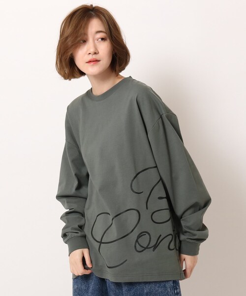 BASECONTROL(ベースコントロール)の「◆コットン天竺 ロゴグラフィックバリエーション ロンT(Tシャツ/カットソー・レディース・ブラック/アイボリー/ダークグレー/グレー系その他/グレー系その他2/ブラック系/ブラック系1/アイボリー系/アイボリー系1・99)」の7枚目の写真